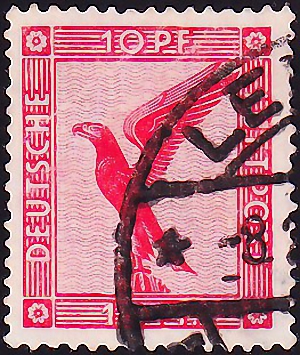 Германия , рейх . 1926 год . Авиа Почта , орел . Каталог 1,80 фунтов 